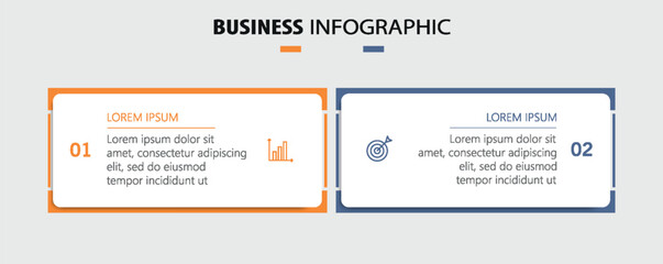 Vector infographic template with icons and 2 options or steps