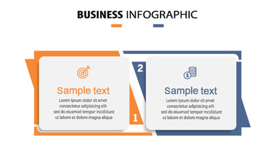 Vector infographic template with icons and 2 options or steps