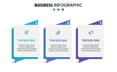 Business infographic template with 3 options or steps
