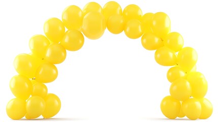 White background yellow balloon arch for celebration decor  
