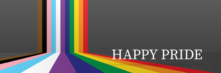 Happy pride banner with text. Vector background for banner, website, print, social media