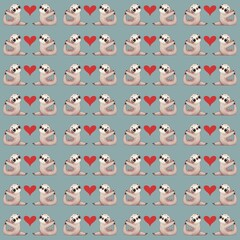 Adorable Sloth and Hearts Seamless Pattern &ndash; Cute Love Theme for Kids and Valentine's Day seamless pattern