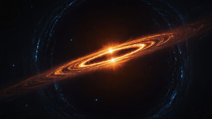Captivating view of a swirling galaxy showcasing vibrant rings and luminous core in the vast universe