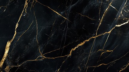 A black marble texture with gold veins.