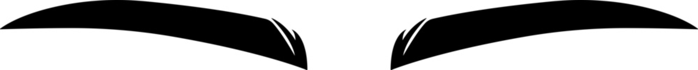 Eyebrows shaping icons in flat. black eyebrow linear isolated on transparent background