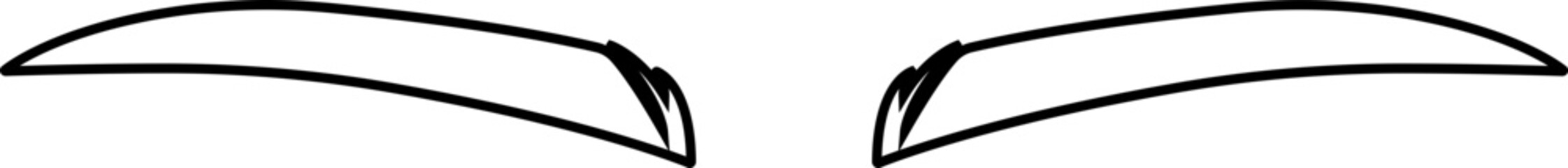 Fototapeta premium Eyebrows shaping icons in line. black eyebrow linear isolated on transparent background