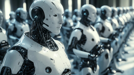 Fototapeta premium AI, digital mind, artificial intelligence, computer brain, quantum processor, CPU, neural networks. Digital database of future 3D illustration on a technological background