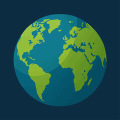 Fototapeta premium earth globe on blue background vector illustration