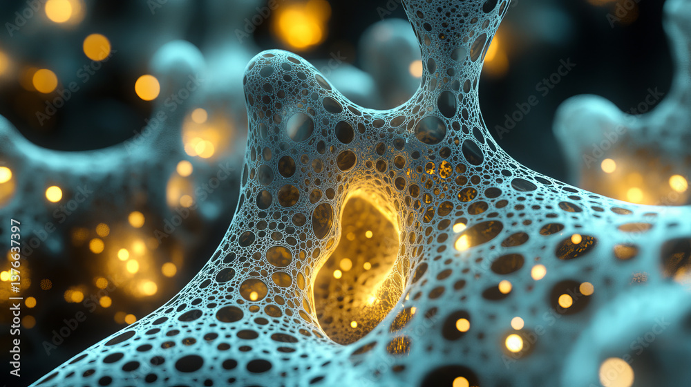 Poster artificial neural network. big data concept. artificial intelligence in the technology of the future