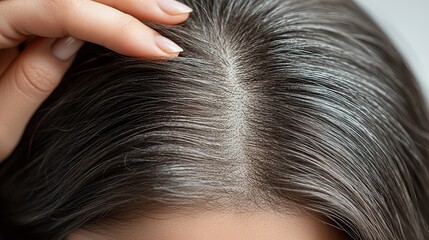 Hair care tips for managing grey roots at home domestic setting tutorial indoor close-up