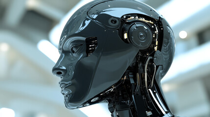 Fototapeta premium Artificial Intelligence. Observation, data collection and protection. Big Data Concept. Computer Mind and Quantum Architecture 3D Illustration