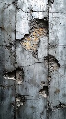 Weathered Metal Surface with Cracks, Holes, and Rust

