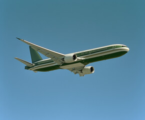 Obraz premium airplane flying in a clear sky