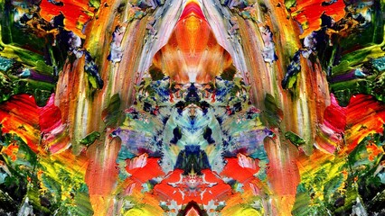 Fototapeta premium Abstract art background . Hand painting artwork on canvas .