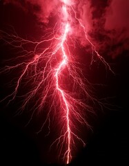 red thunder on black background