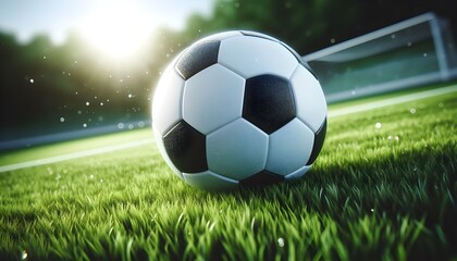 Fototapeta premium soccer ball on grass
