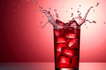 Pomegranate soda with ice