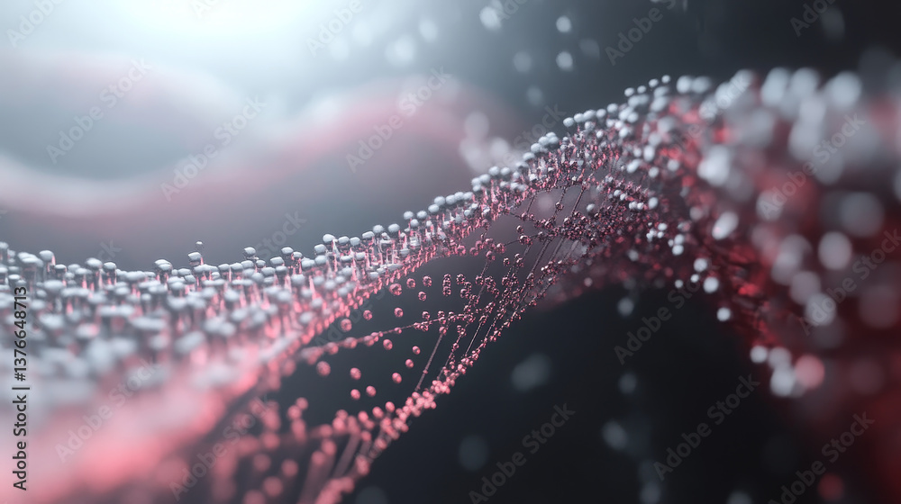 Poster coding synthetic dna helix. nanotechnology and medical research. stream of binary code in cyberspace