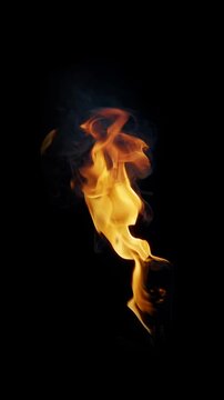 Real Fire Flames, Fiery Explosion, Smoke, and Sparks on Black Background in Cinematic Slow Motion (4K)
