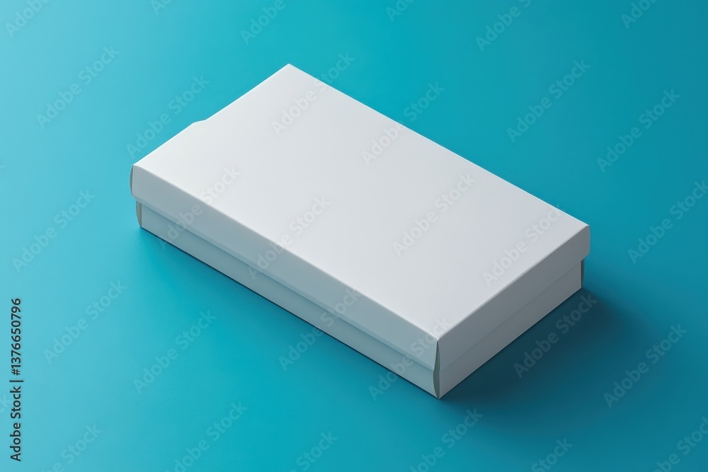 Poster simple white box on a vibrant teal background showcasing clean design and modern aesthetics