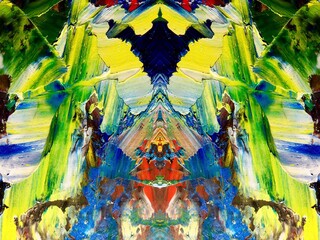 Fototapeta premium Abstract art background . Hand painting artwork on canvas .