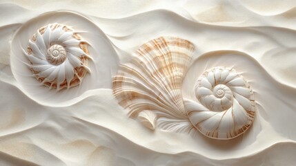 Seashells In Sand Texture Suitable for Website Background