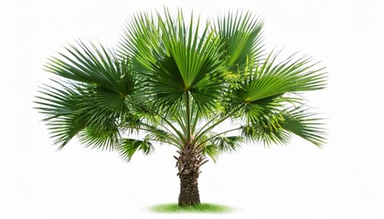 Obraz premium palm tree isolated on white white background tropical tree with fresh green leaves cutout