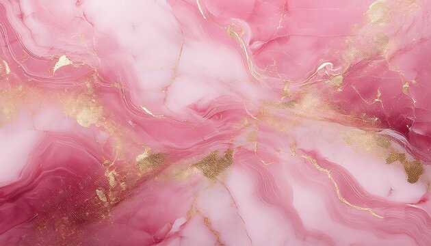 abstract pink marble texture with gold splashes rose luxury background