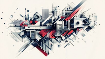 Abstract Cityscape  Modern Design suitable for real estate listing