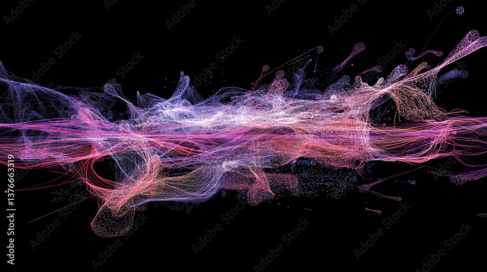 Poster dig data. information flows in cyberspace. global digital network of the future. technological backg