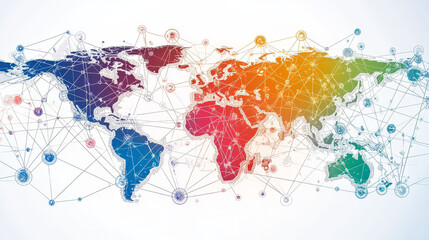 Dig Data. Information flows in cyberspace. Global digital network of the future. Technological background 3d illustration