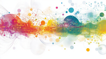 Global network 3D illustration. Visualization of neural connections in artificial intelligence. Abstract, high tech, full color background with polygonal mesh elements