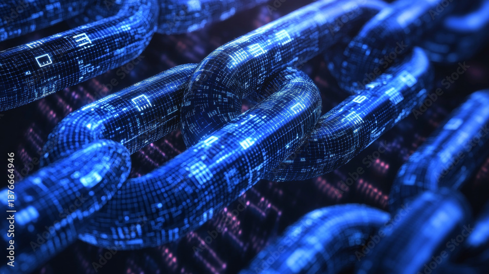 Poster cybersecurity. global network. blockchain 3d illustration. neural networks and artificial intelligen