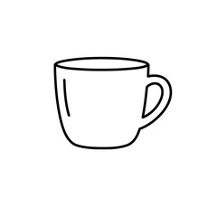 Simple Coffee Cup Outline: A minimalistic line drawing captures the essence of a coffee cup. this cup has a perfect minimalist design