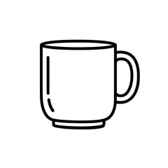 Coffee Cup Icon: A minimalist illustration of a simple coffee cup, perfect for designs. Featuring clean lines, this image is versatile for various applications. 