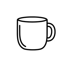 Minimalist Mug Illustration: A simple, elegant line drawing of a classic mug, perfect for adding a touch of modern flair to your design project.