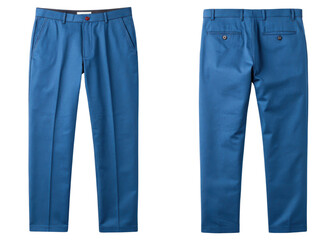 Stylish blue pants mockup showcasing modern design perfect for casual or formal wear. Ideal for fashion presentations and online stores