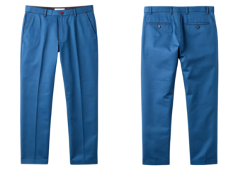 Stylish blue pants mockup showcasing modern design perfect for casual or formal wear. Ideal for fashion presentations and online stores