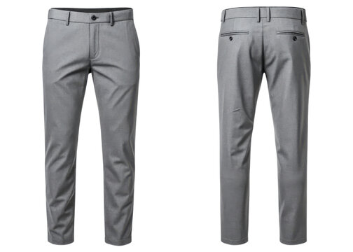 Stylish gray pants mockup showcasing modern design perfect for casual or formal wear. Ideal for fashion presentations and online stores