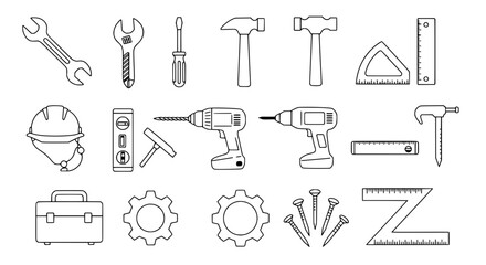 Fototapeta premium Hand tools collection: A meticulous arrangement of hand tools, designed with a clean, minimalist aesthetic, ideal for illustrating construction, home improvement, or the diverse crafts.