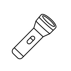 Shining a Light: Simple and clean outline illustration of a modern flashlight, perfect for highlighting concepts of illumination and exploration.