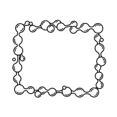 Abstract Molecular Frame: A stylized, abstract frame constructed from interconnected molecular-like structures, ideal for digital design. It embodies modernity.