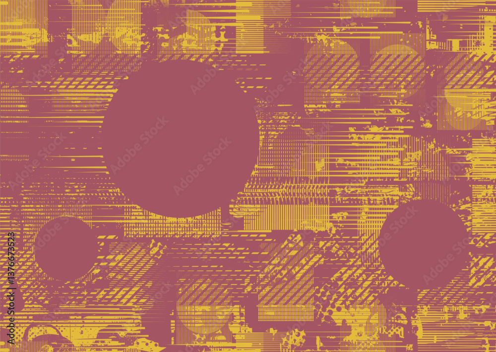 Leinwandbilder Background with glitch distorted grunge textures . grunge background texture with halftone dots, glitched shapes, textures and lines .Screen print vector background with grunge textured surface.