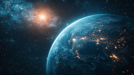 Flight. High speed internet technology. Portal 3D illustration. Space and time, global digital database in cyberspace of artificial intelligence