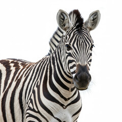 Portret Zebra on wite background