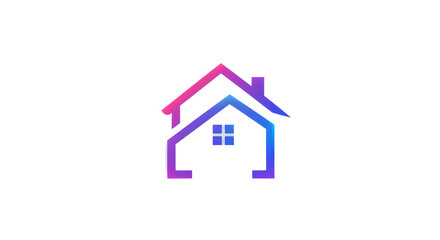 Abstract House Icon Design with Gradient Colors on White Background