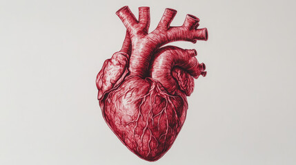 Anatomically accurate human heart. Vector illustration.