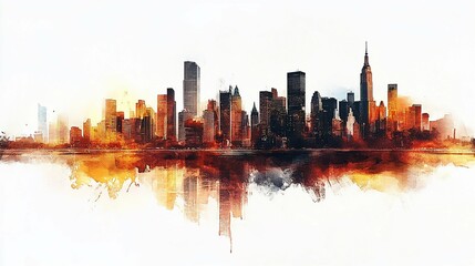 Obraz premium Urban Skyline Impression Suitable for Real Estate Listing