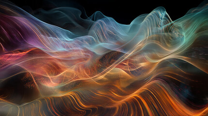 Obraz premium Waves of computer code. Binary code big data. Internet technologies of the future, the flow of open data. Wireless transmission of information. Sorting binary code 3d illustration