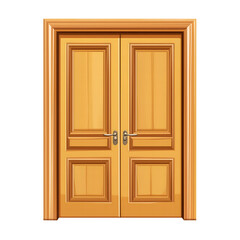 Elegant Double Wooden Door Design Golden Oak Panel Entryway